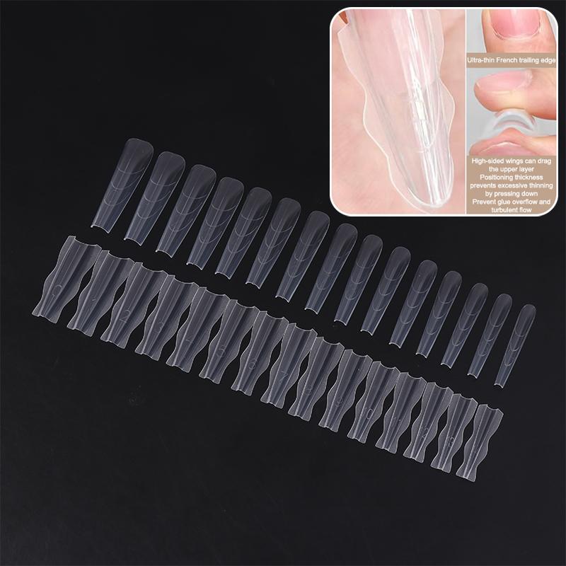 60Pcs Sandwich Nails Forms Nail Mold For Quick Nails Extension Plastic Nail Form Tools For Beginners Professionals Women