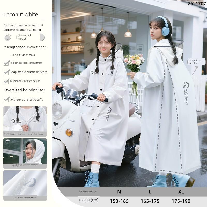 Raincoat for Electric Scooters, Women's Long Full-Body Raincoat, Storm-Proof, 2026 New Model, Adult Outerwear, One-Piece Design