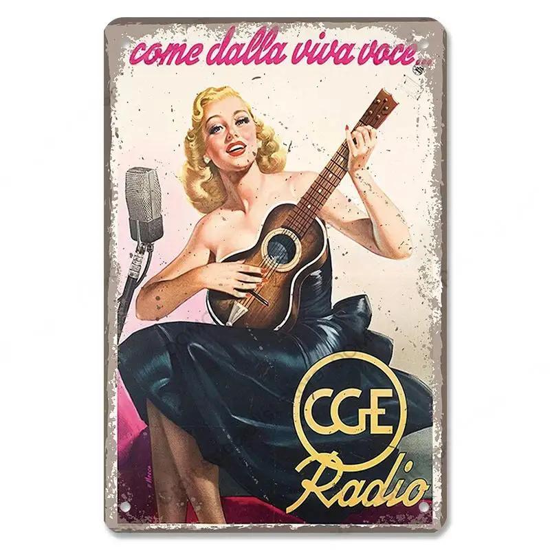 Vintage Metal Sexy Girl Pin Up Girls Plaque Tin Signs Cola Beer Airplane Metal Poster Retro for Bar Pub Club Home Wall Art Decor