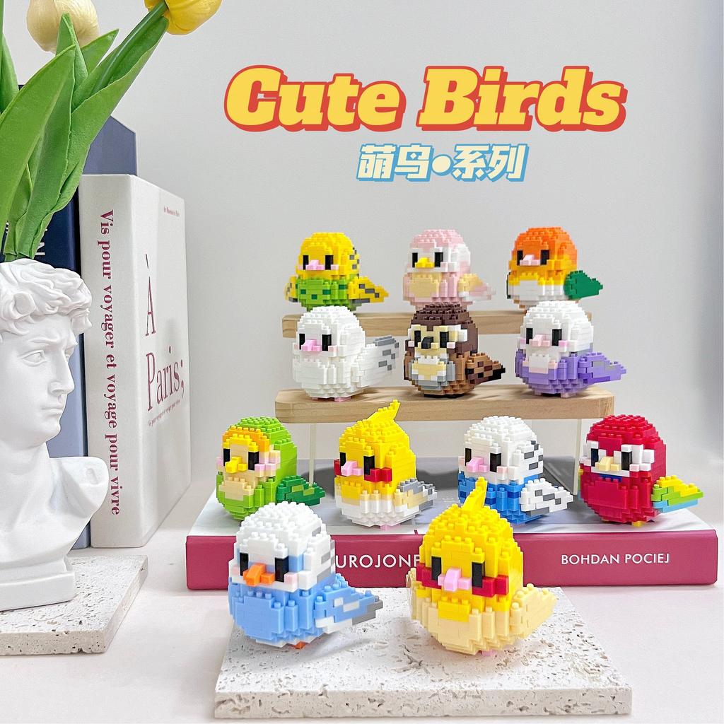 Animal Bird Building Blocks Toy for Children Girl 8 Year Old Kids Birthday Gift Mini Educational Parrot Assembling Brick Boy Toy