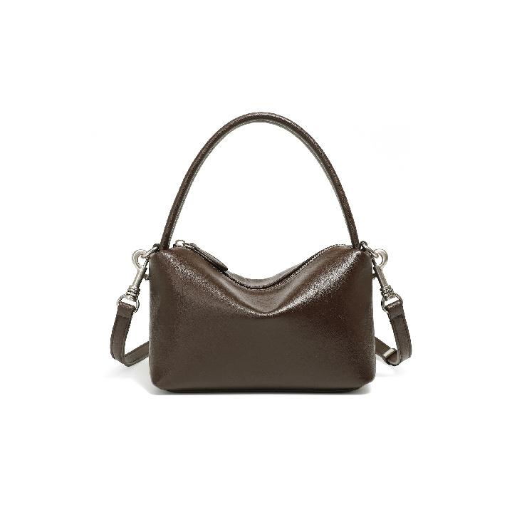 Vintage Commuter Top-Layer Cowhide Handbag, Fashionable Versatile Pillow Bag, Single Shoulder Crossbody Bag, Niche Minimalist Handbag