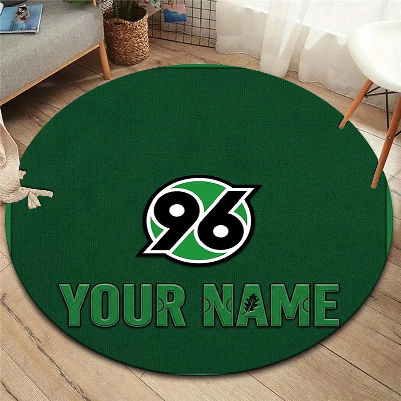 Hannover 96 Custom Name Round Area Rug,Carpet Rug for Living Room Bedroom Sofa Playroom Decor,Non-slip Floor Mat