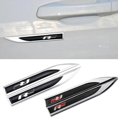 2 stk Bilskjerm Sideemblem Dekal Dekorasjon for Volkswagen VW R Rline Merke GOLF JETTA MK4 PASSAT Polo SCIROCCO T-ROC Vento