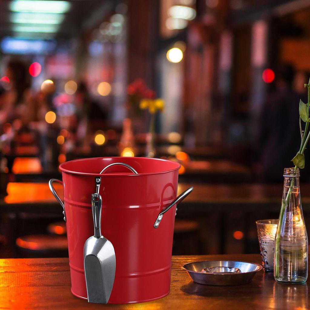 Double Wall Ice Bucket Champagne Retro with Handle Wine Beverage Tub for Chilling