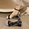 Designer Women High Heel Sandals Summer Casual Female Shoes Woman Square Heel Open Toe Ankle Strap Lady Sandalias Wedge Shoe