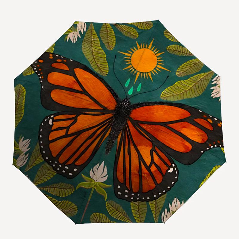 

1pc Butterfly MandalaAutomatic Open/close Umbrella, 8-Rib sturdy structure, Portable Travel Umbrella, Parties, Everyday Usec24