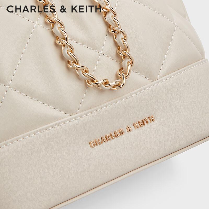 CHARLES & KEITH Quilted Chain Shoulder Bucket Bag
