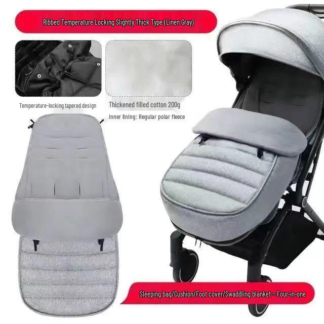 Warm Windproof Stroller Sleeping Bag & Foot Cover: Thick Cotton Pad for Autumn/Winter