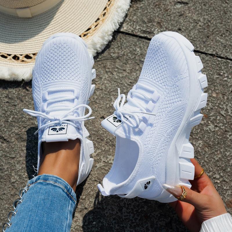 Fashion 2025 New Women's Sneakers Mesh Outdoor Womens Running Shoe Lace Up Breathable Platform Shoes Durable Shoes for Women Plus Size