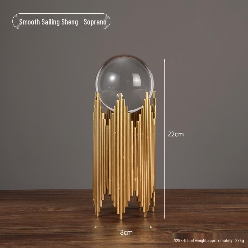 Nordic Leaf Crystal Ball Ornament: Elegant Light Luxury Decoration for Home Entrance, Living Room, Wine Cabinet, or Office Display.