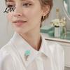 Alloy Feather Pin Faux Pearl Rhinestone Brooch, Decorative Lapel Clip Vintage Brooch for Women, Sweater Cardigan Coat Suit Jewelry Accessories