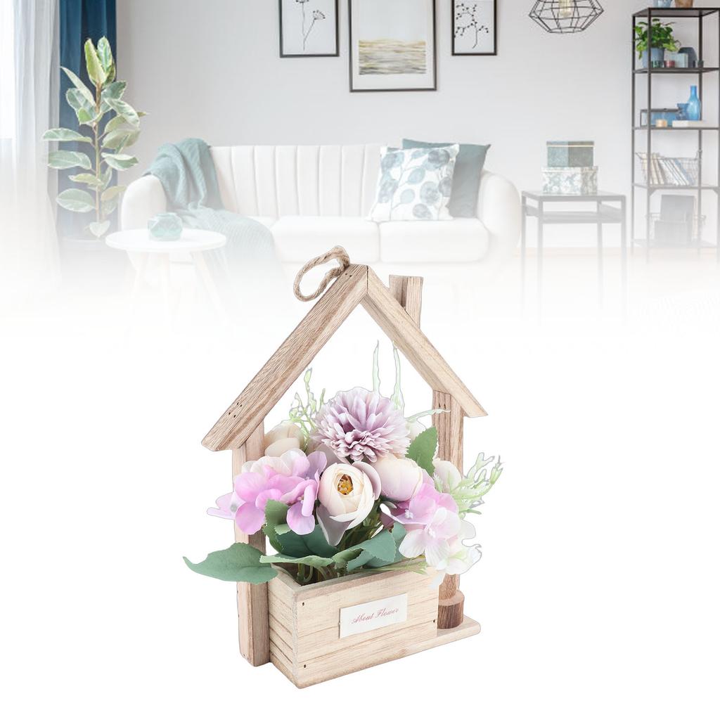 Hängeampel Kunstblumen Einzigartiger Wanddekorativer Pflanzkübel Blumenkorb mit Kunstblumen für Zuhause Wohnen