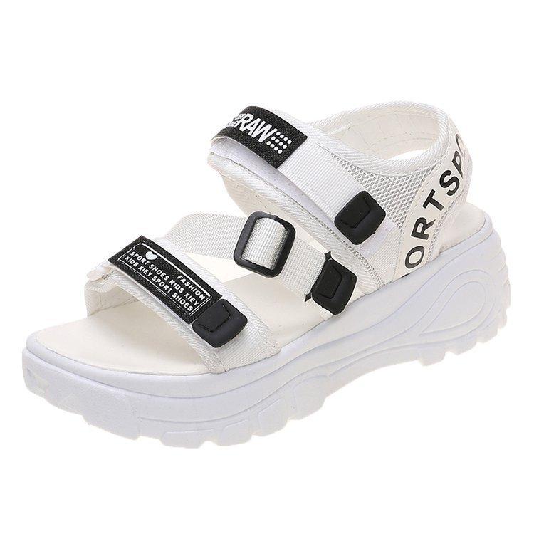 

Velcro sandals women s summer sports wind 2025 new Korean version platform casual muffin shoes women s beach Roman shoes 35 белый