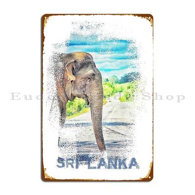 Sri Lanka Elefant Metallschild Poster Vintage Pub Wanddeko Eisen Wanddeko Blechschild Poster