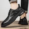 Fashion Men Casual Leather Shoes Retro Style  Classic Handmade Wear-Resistant Sneakers For Men Comfortable Thick Bottom Men Shoes