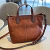 Johnature Leisure Large Capacity Handbag Retro Simple Genuine Leather Shoulder Bags Commuting Versatile Women's Bag