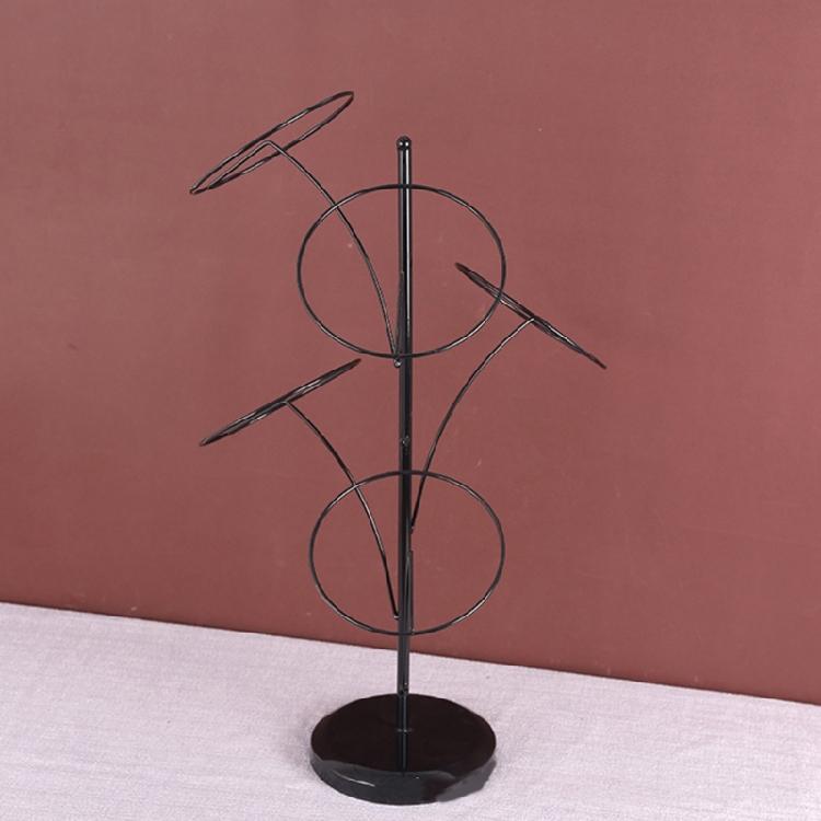 Baseball Cap Rack with 5 Round Standing Hooks Stable Base Hat Display Holder