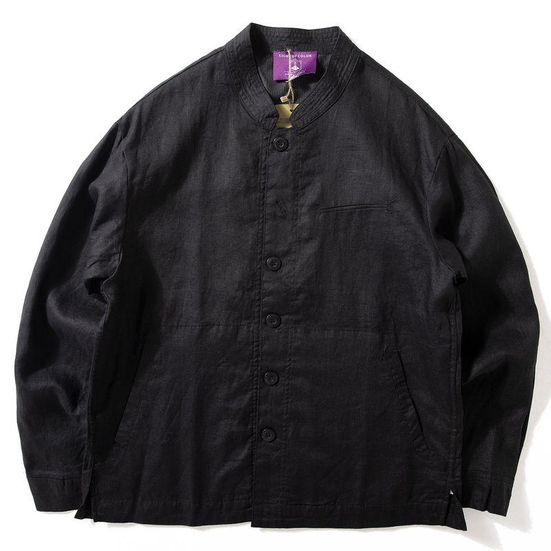 Japan fashion Retro 100% Linen Men's Early Autumn New Jacket Linen Artistic Small Stand Collar Cardigan Thin Outerwear Fashion