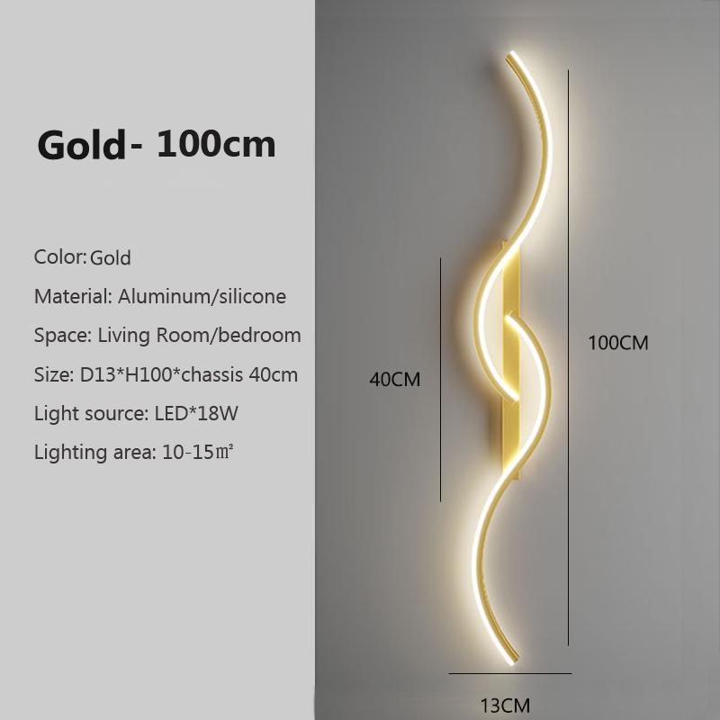 Moderne Led-Wand-Dekor-Lampe für Wohnzimmer, Esszimmer, Schlafzimmer, Nachtwandleuchten, Heimdekoration, Innenwandleuchten in Schwarz/Gold