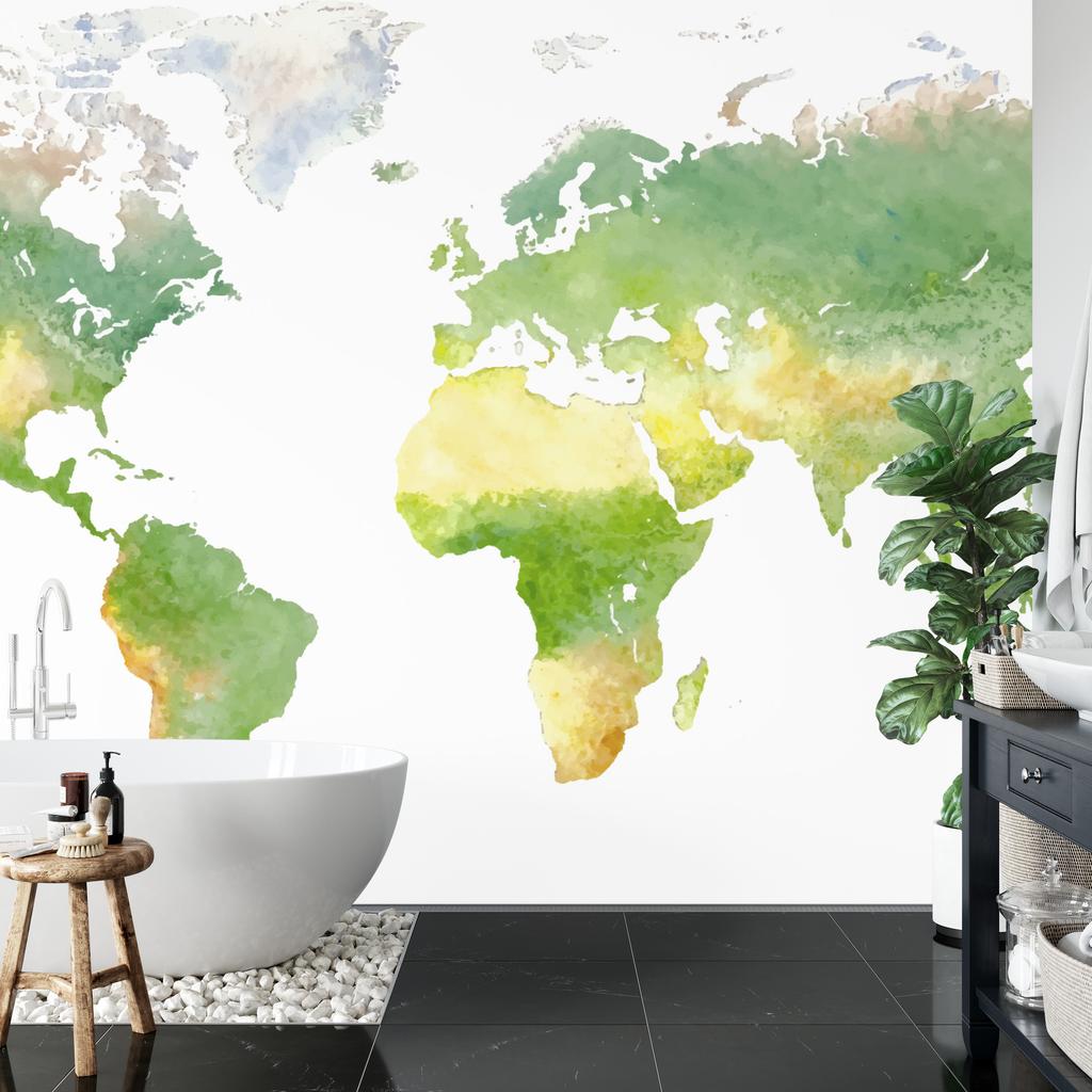 Photomural World Map Self-Adhesive Mural 208x146