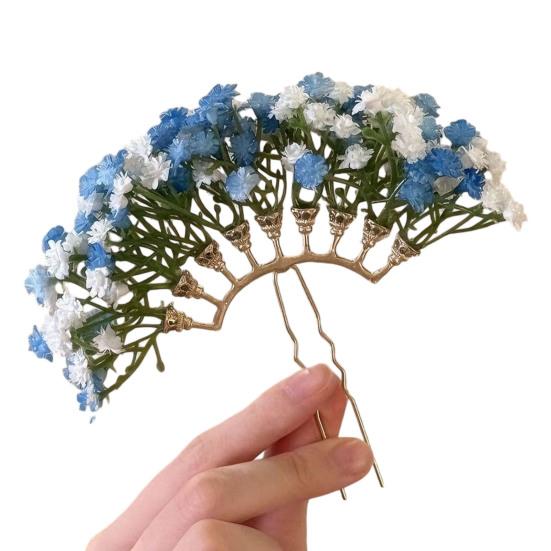 Damen Haarspange Stirnfransen Blumen Design Leicht zu Tragen Haarstab Brüchige Haare Fixierer Dekorativer Braut Haarstab Haar Styling Zubehör