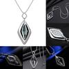 Faux Gemstone Rhinestone Rhombus anheng genser kjede kvinner halskjede