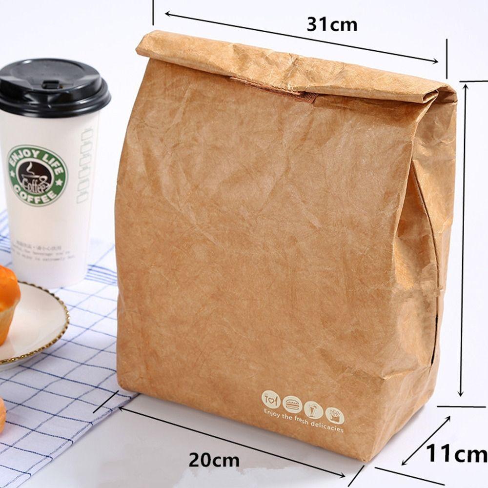 Package Reusable Food Hand Bags Tote Canvas Lunch Bag Waterproof Lunch Bag Kraft Paper Bags