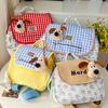 Cute Little Dog Checkered Boy-girl Embroidery Thread Small Backpack for Parents and Children's Baby Bag