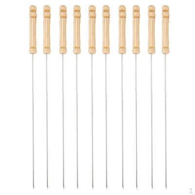 Barbecue Skewers Set/Stainless Steel Round BBQ Kabob Sticks/Grilling Skewers,Wooden Handle To Your