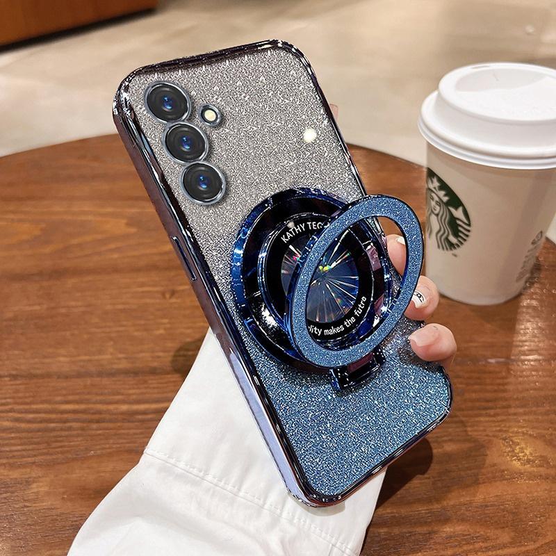 Pouzdro Samsung S24FE Luxury s držákem Glitter Case Pro Samsung Galaxy A15 A25 A35 A24 A14 S23 Plus Note20 Ultra A52 držák pouzdra