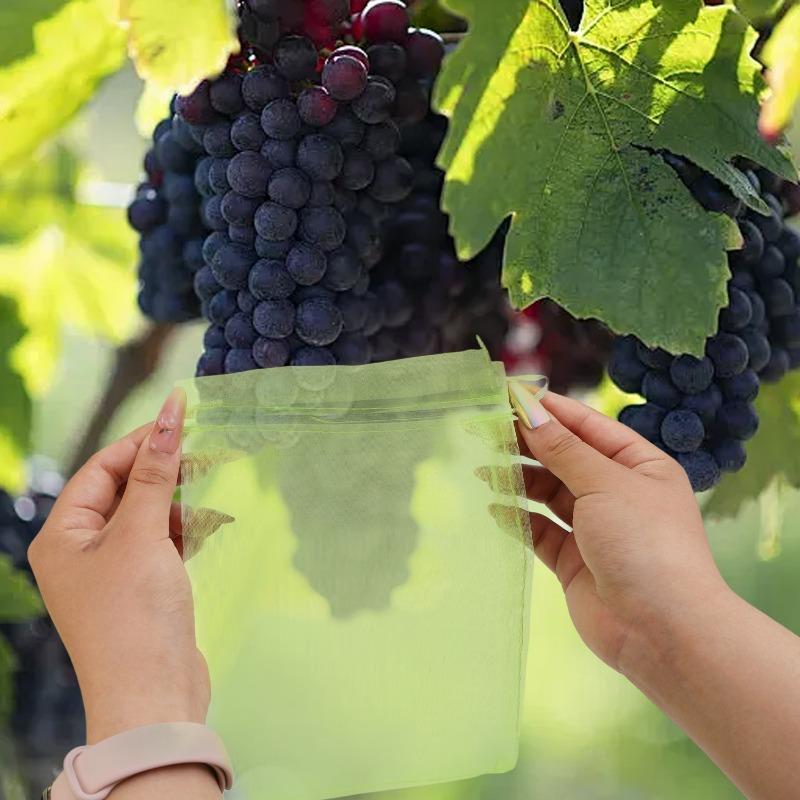 Fruit Protection Drawstring Bags Reusable Insect Proof Mesh Bags Pest Barrier Covers For Fruit Trees Plants Home Garden Supplies