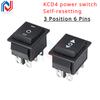 1PCS Self Reset Rocker Switch Momentary KCD4 Power Switch ON-OFF-ON Reset 3 Position 6 Pins 16A 250VAC/ 20A 125VAC Pushbutton Switches 3