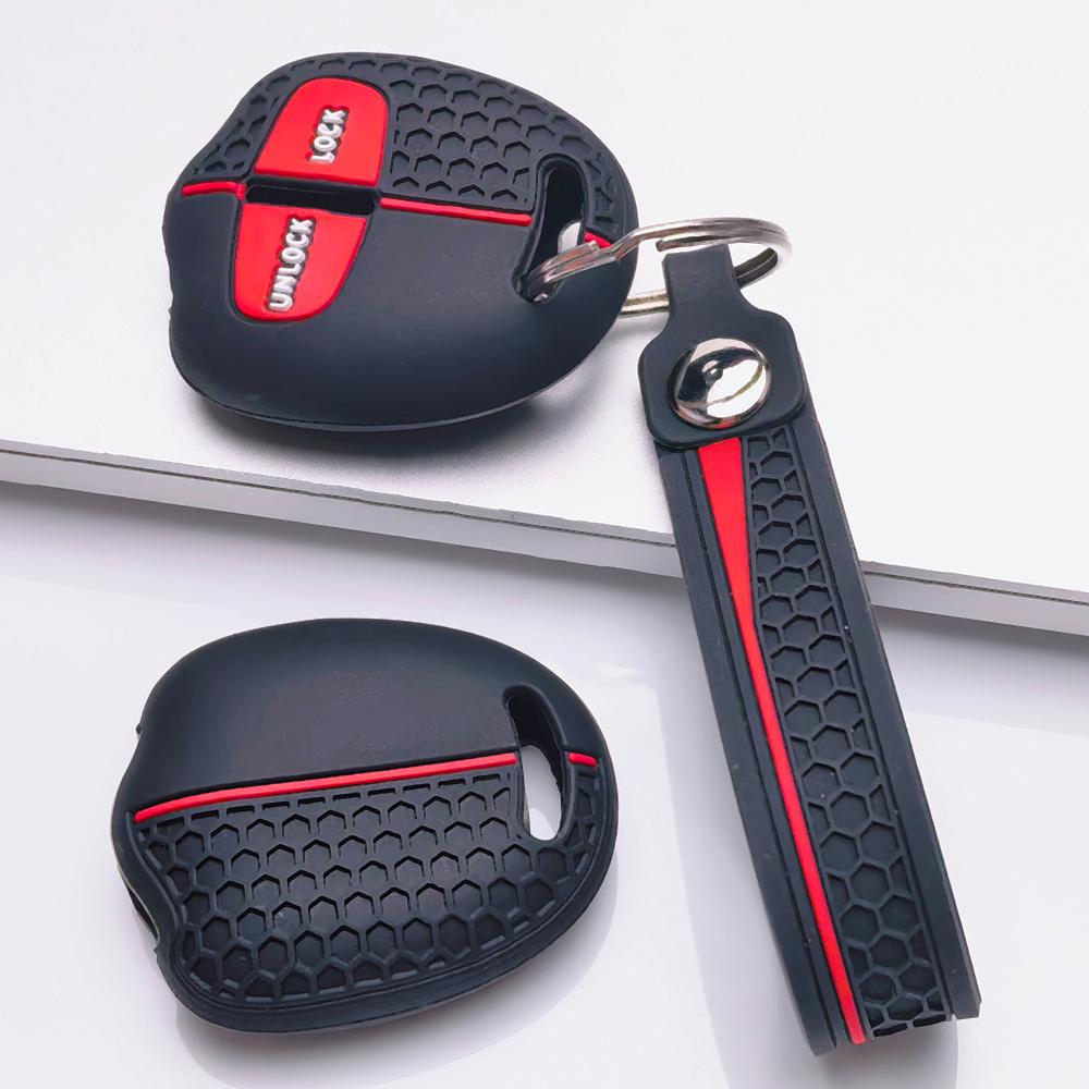Key Fob Cover for Mitsubishi Outlander ASX Lancer Triton Pajero Eclipse Cross Grandis with Keychain Anti-Scratch Surface Shockproof Structure