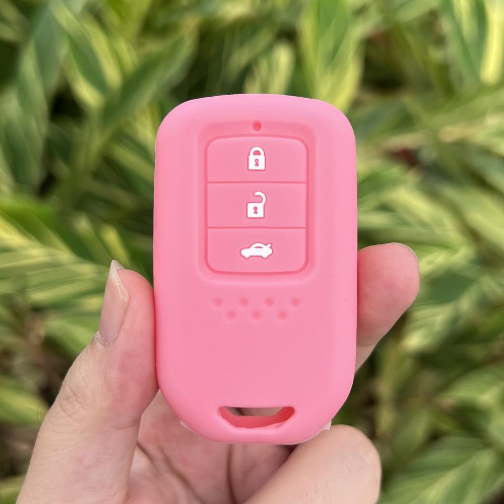 3 Buttons Silicone Car Fob Key Cover Protect Skin Case Holder for Honda Fit City Greiz Jazz XRV Venzel HRV CRV Remote Keychain