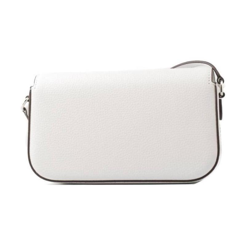 Michael Kors Jet Set Travel Folded Design Logo Charm Pebbled Leather Crossbody Bag Small Women's White