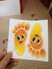 3 Sheet Small Feet To Sticker Children Room Bathroom Waterproof Smiling Face Baby Footprints Floor.