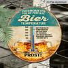 2D Flach, 1 Stück Vintage Bierthermometer Aluminiumschild - Deutsch Geeignet für Bier-Temperaturtabelle Wanddekoration, Retro-Plakette für Bar, Küche, Keller