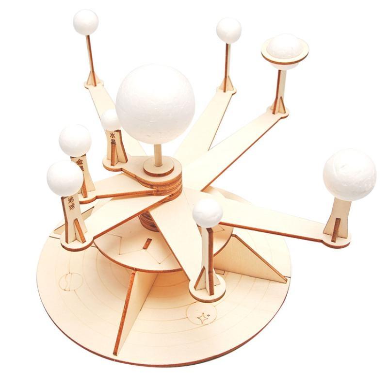Wooden DIY Solar System Model Kit with Non-Toxic Paint Set Creative Craft Gift for Boys Girls Science Experiments