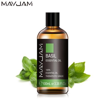 MAYJAM 100ml Basil Plant Essential Oil for Anti-aging of Face Bathing Spa Saunas Relaxing Aromatherapy Therapeutic Grade Oils