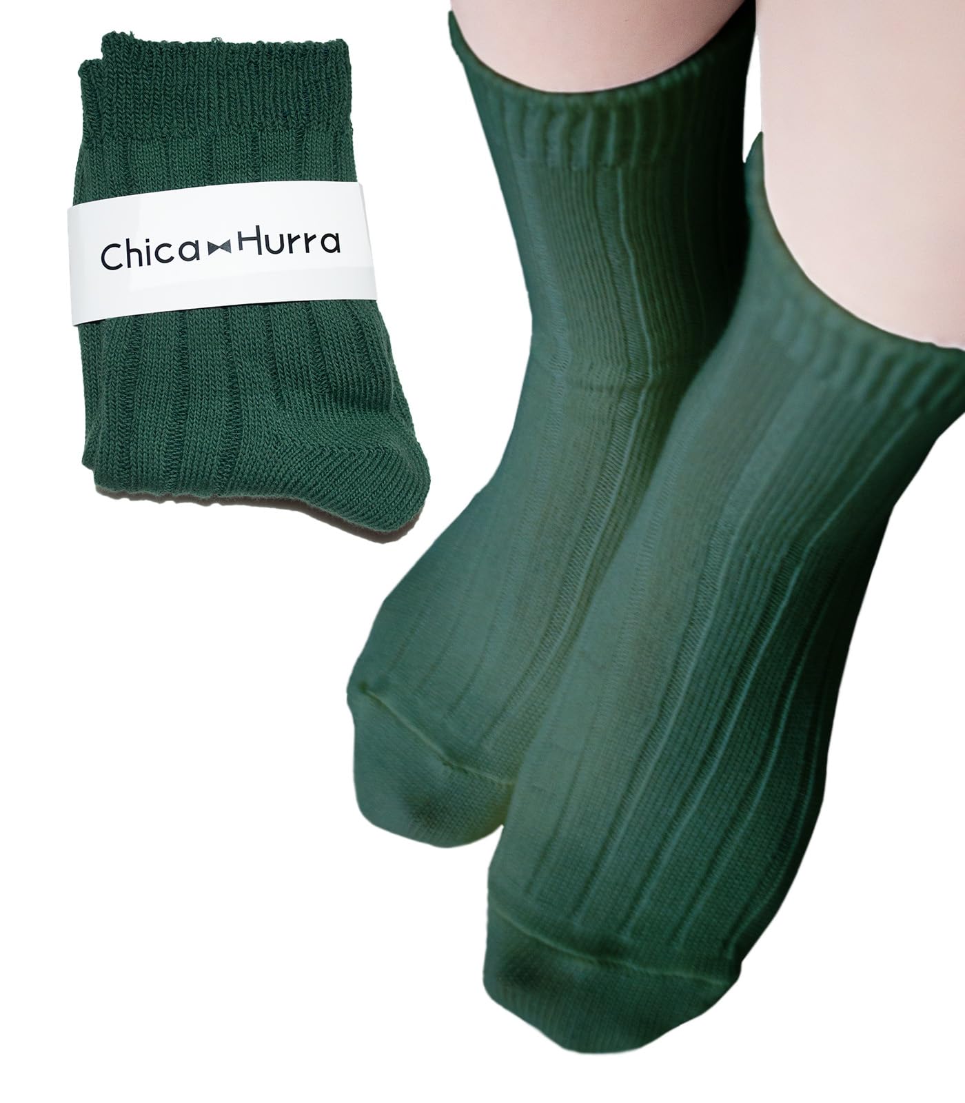 

Chica Hurra Dark Green Sizes Solid Matching Set of Ribbed Stylish Both High Stays in Road Mountain Colorful gfit Women s Socks, 23-25cm, Color, Color,