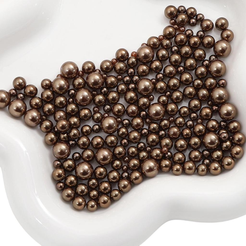 ABS Non-Porous Pearl-Plated Colored Round Beads for DIY Crafts and Fashion Accessories