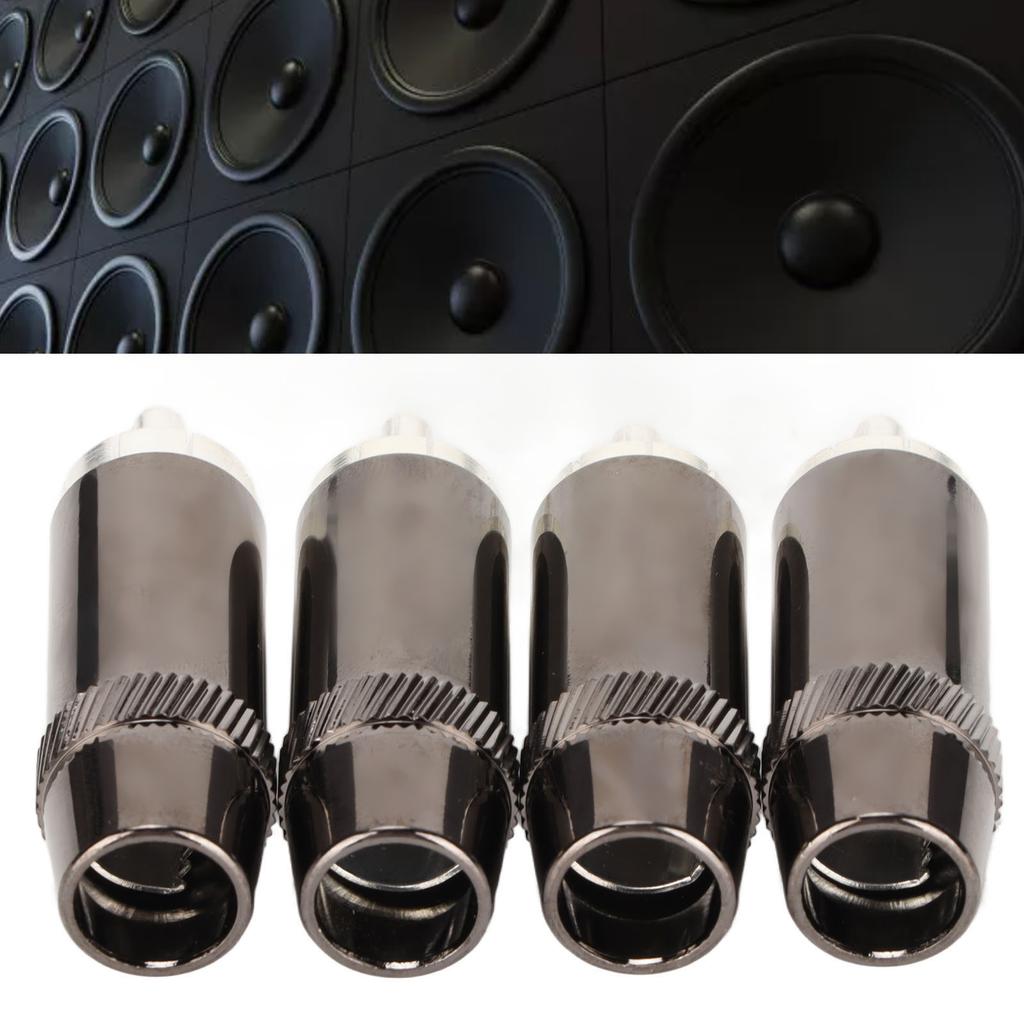 4pcs RCA Sound Plug Silver Plated RCA Male Plug Connector Professional Sound Equipment