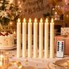 LED Electronic Candle Wavy Long Stem Remote Control Timer Smokeless Decor