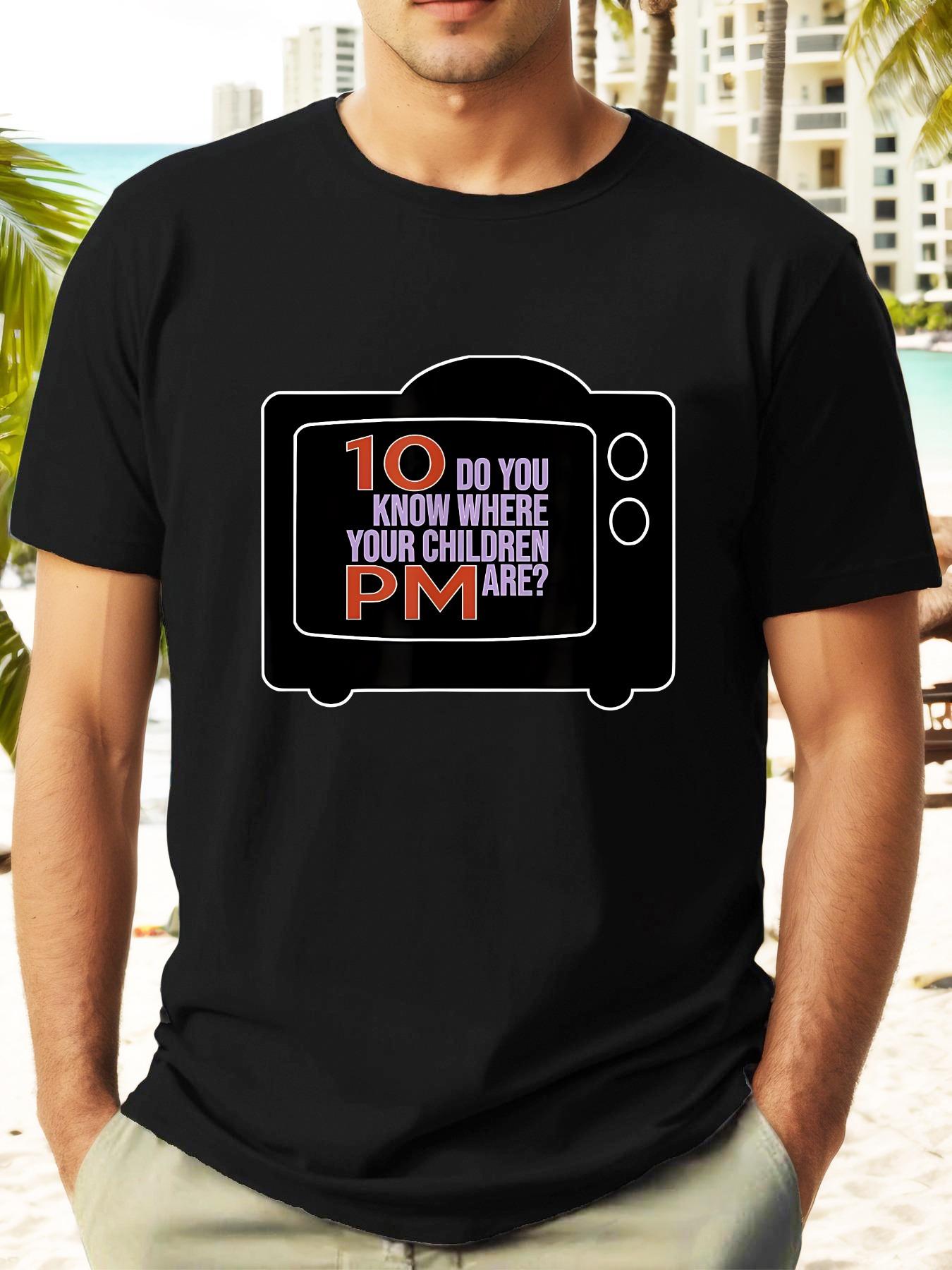 

Retro TV Graphic Humorous Slogan T-shirt - Lightweight Summer Casual Short Sleeve Round Neck Tee with Vintage Design S