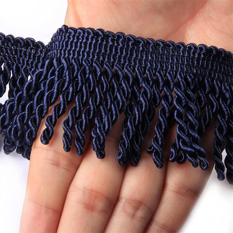 

Бахрома для штор, бахрома из слитков, 5 м x 6 см, тканевая планка, шитье, украшение «сделай сам», для штор, дивана, одежды 5 M тёмно-синий