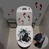 2 Pcs/set Skull Horror Grabber Sticker Cover Clown Halloween Toilet Sticker Bloody   Horror Party