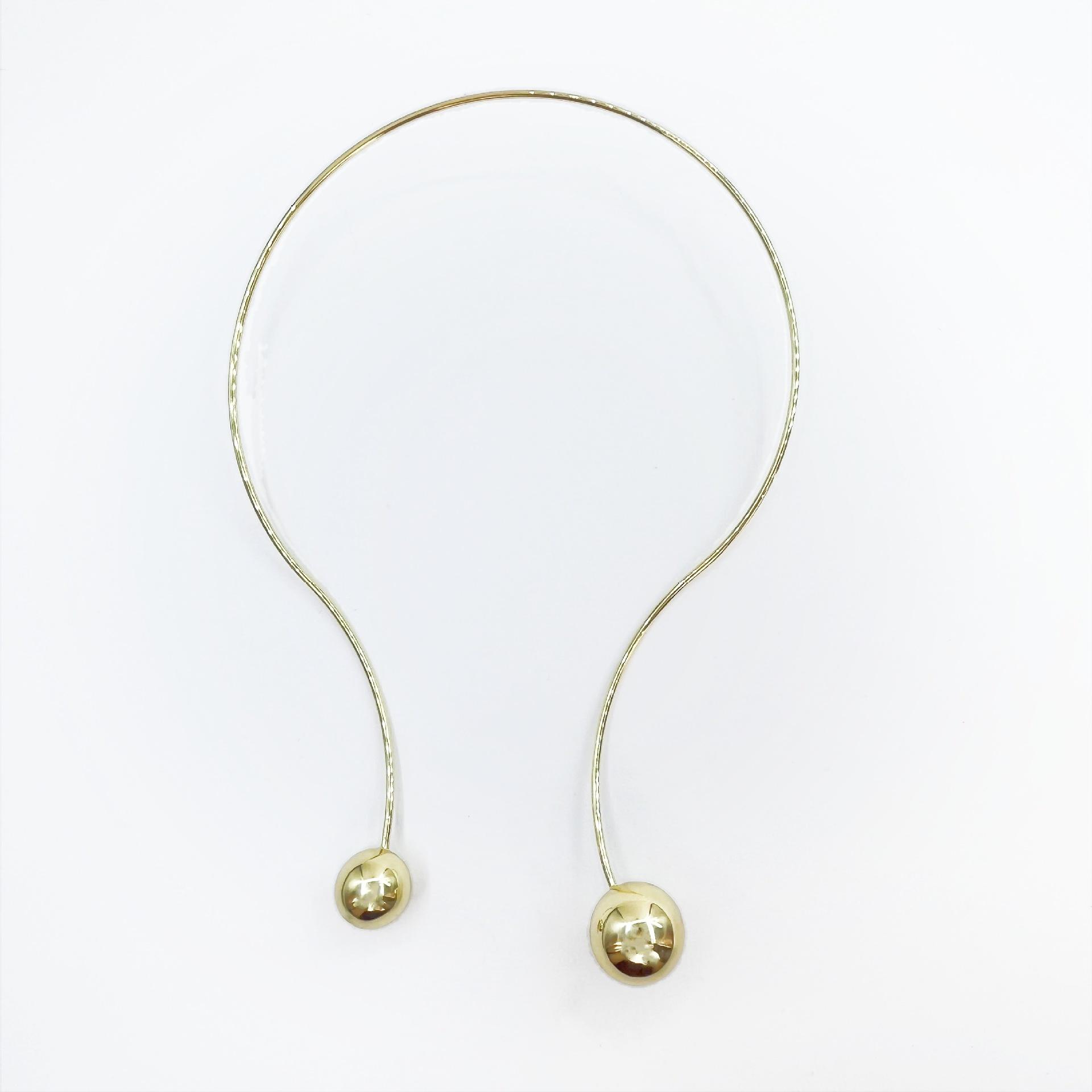 

Простой высококачественный оригинальный дизайн геометрический сферический воротник-капля из меди для женщин легкое роскошное ожерелье