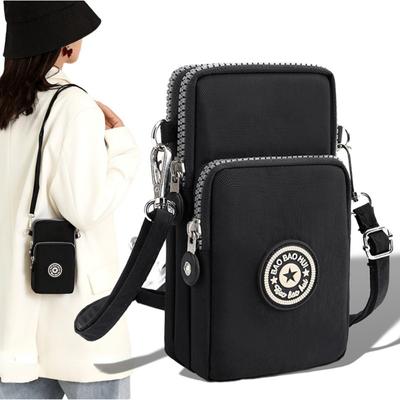 Genți crossbody din nailon sport pentru femei, telefon mobil, bani, articole de toaletă, organizator de depozitare, geantă de umăr, gât, sport, alergare, geantă de mână