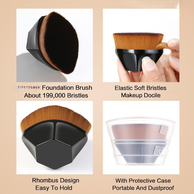 Pincel de maquiagem para base, topo plano, hexagonal, blush, pó líquido, 1 peça