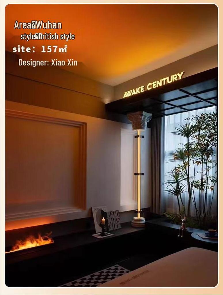 European Style 3D Atomizing Fireplace: Built-in Electronic Flame & Humidifier TV Cabinet Decor.